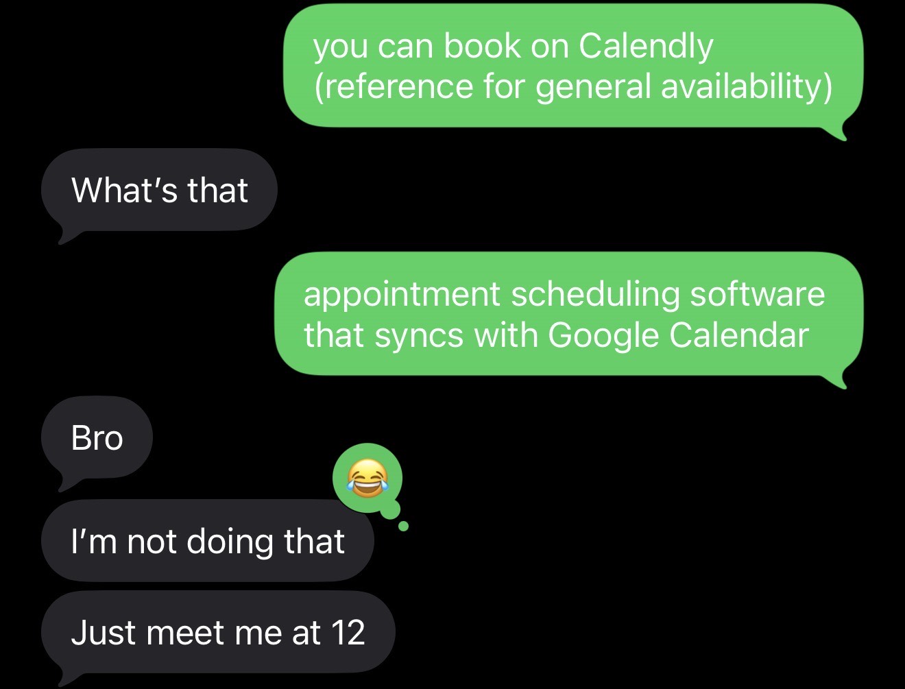 Text exchange screenshot